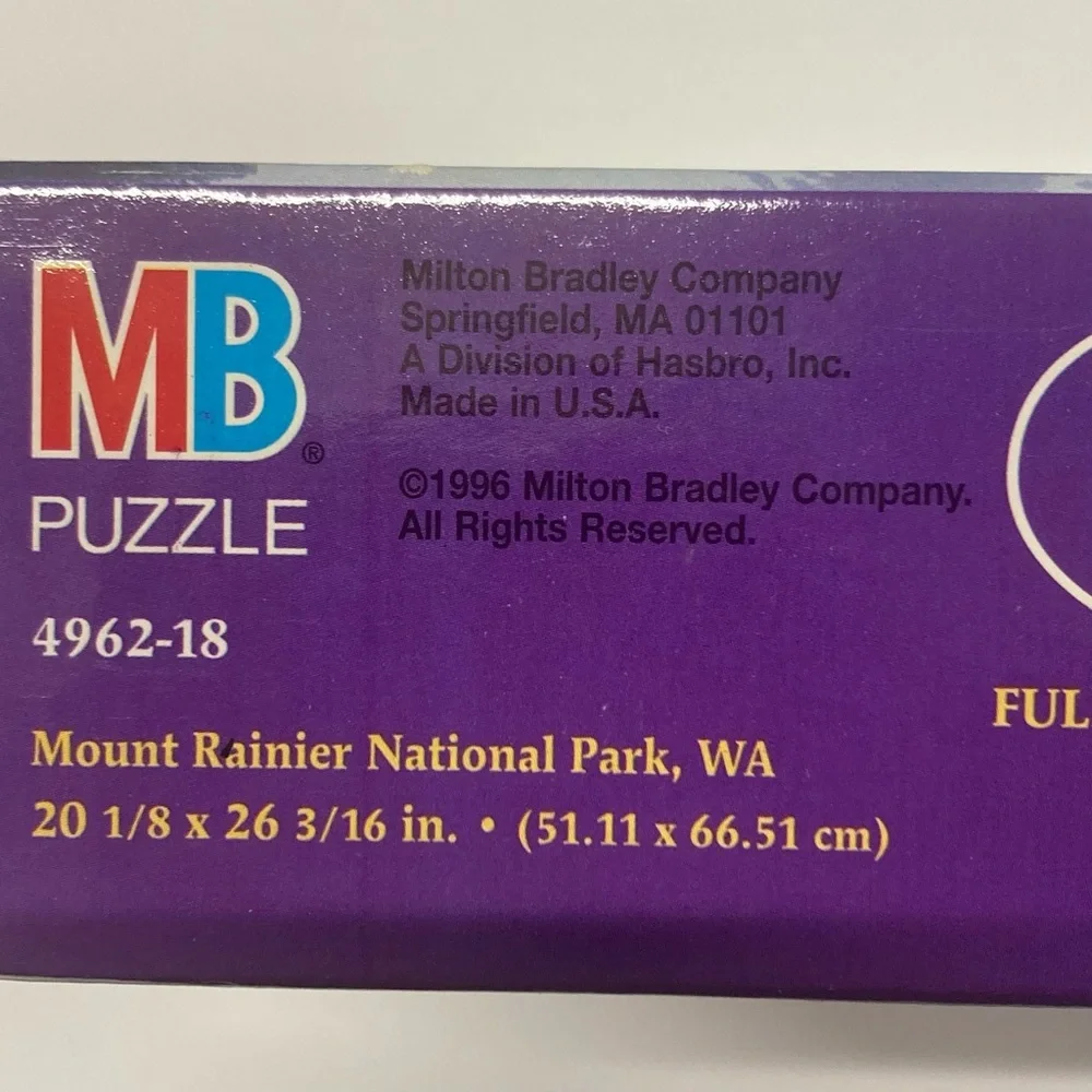 Milton Bradley Puzzle Mount Rainier 1000 Pieces 1996 Washington USA New Sealed